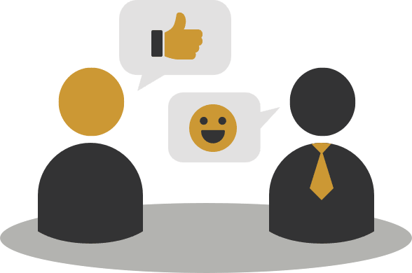 Simple chat illustration with positive feedback
