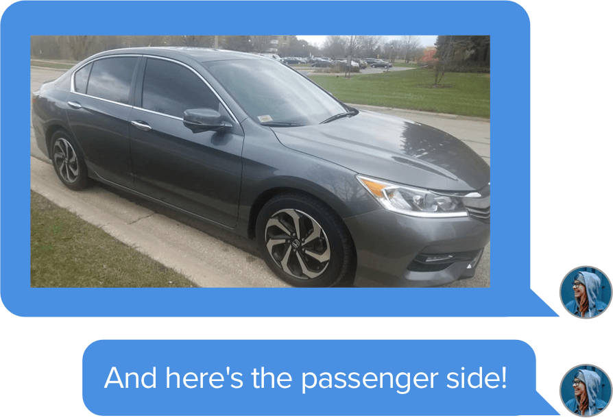 Photo of a gray sedan car shown from the passenger side